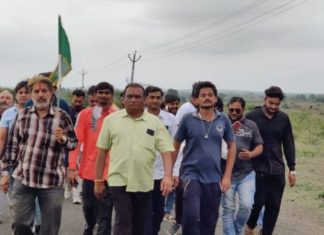 વિસવાદરમાં વરુણદેવને રીઝવવા ધારાસભ્ય રિબડિયા સહિત આગેવાનો એ કરી પદયાત્રા