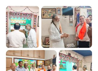 બગસરા આપાગીગા ગાદી મંદિરે દર્શન કરવા પધારેલ અમરેલીના એસ.પી. હિમકરસિંહ