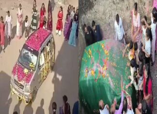 અમરેલીના પાડરસીંગામાં ખેડૂતે કારને આપી અનોખી વિદાઇ, સંતોની હાજરીમાં આપવામાં આવી સમાધિ