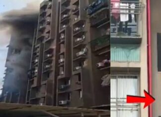 અમદાવાદ: ખોખરામાં પરિષ્કર 1 બિલ્ડિંગ લાગી ભીષણ આગ, જીવ બચાવવા માટે બાલ્કનીમાંથી કૂદયા: જુઓ વીડિયો