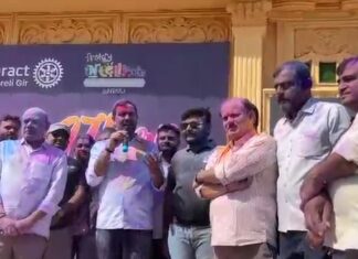 અમરેલી : રાજ્યના ઉર્જા પ્રધાન કૌશિક વેકરીયાએ નાગરિકો સાથે કરી ધુળેટી પર્વની ઉજવણી….