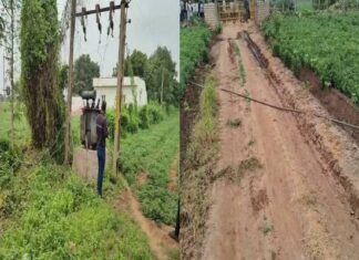 હળવદના સરંભડા ગામ પાસે 220 KV વીજ લાઇનનો વાયર તૂટ્યો, ખેડૂતોમાં ફફડાટ…